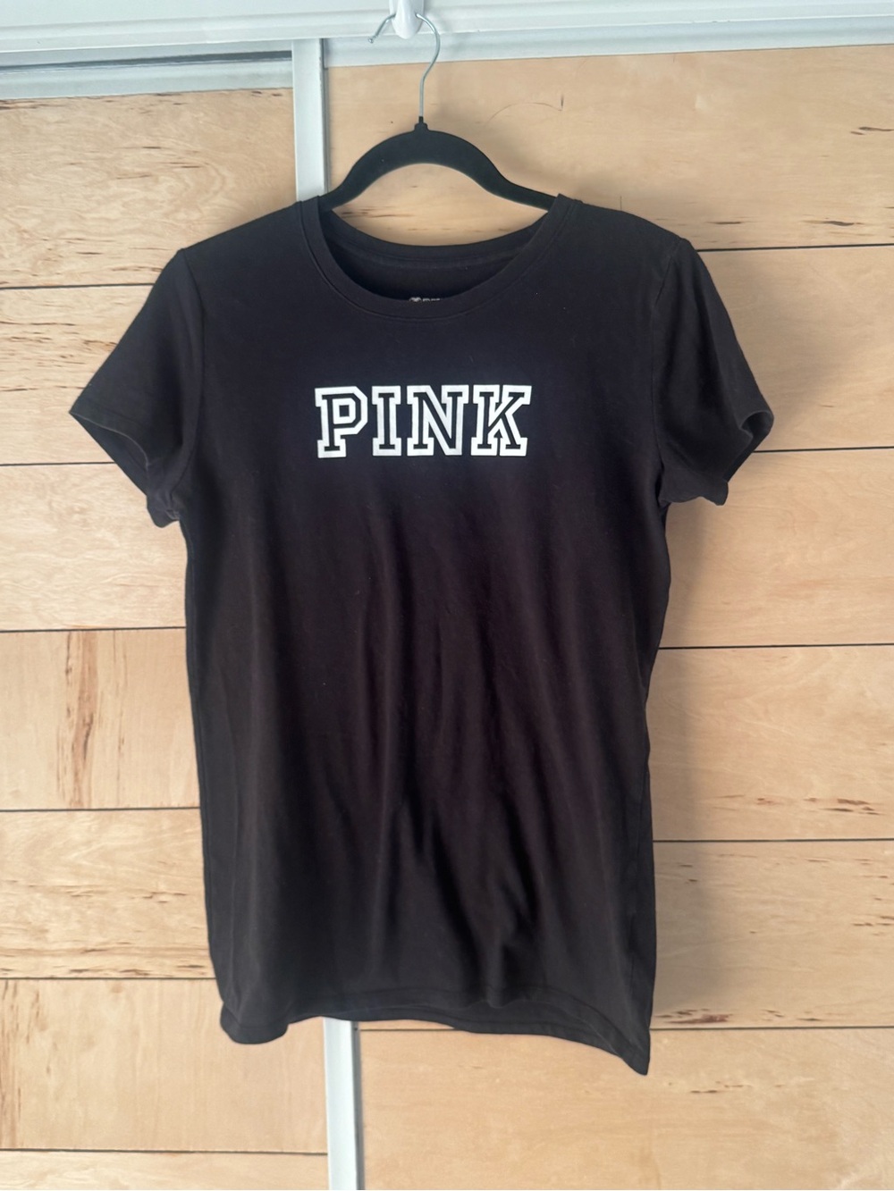 PINK Victoria's Secret Black Short Sleeve Logo Tee